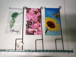 ASSORTED MINI GARDEN FLAG AND STAKE - Picture 1 of 7