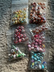 European Large Hole Beads: New; Assortment of 150+ Beads - Picture 1 of 9