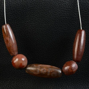 Lot de 5 perles DZI Anciennes Tibet Himalaya création collier - Picture 1 of 2