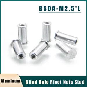 BSOA-M2.5 Aluminum Pressure Riveting Nuts Stud Rivnut Blind Hole Hexagon Head - Picture 1 of 36