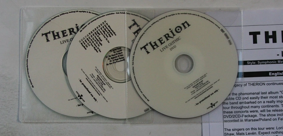 Therion Live Gothic GER 2CDR + DVD 2008 + Pr-Insert Rare! - Bild 1 von 1