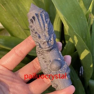 Natural Domestic secondary graphite Obelisk Quartz Crystal Dragon Point Gem 1PC - Picture 1 of 5