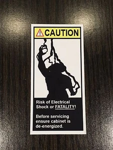 Raiden Caution Electrical Shock Fatality Vinyl Sticker Mortal Kombat Arcade - Picture 1 of 1