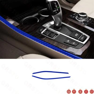 Blue Carbon Fiber Center Control Strip Cover Trim For BMW X3 F25 X4 F26 2011-17 Foto 1 de 4