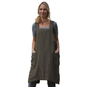Women’s Pinafore Square Apron Baking Cooking Gardening Works Cross Back Cotto... - Picture 1 of 6