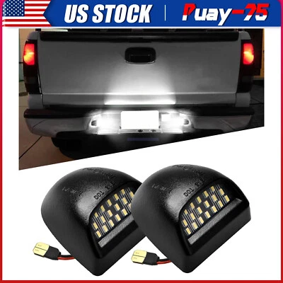 2X LED License Plate Tag Light Lamp For Chevy For Silverado 1500 2500 3500 1999+ Foto 1 de 4