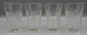 Vtg. Diamond Optic Cut/etched Grape Cluster Cordial/Juice Glasses Set of 4 - Picture 1 of 16
