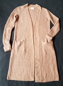 langer Cape Daisy Cardigan Maxiweste Strickmantel Gr.36 beige mit 4% Alpaka TOP - Bild 1 von 8