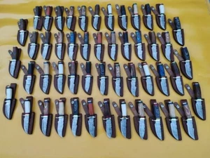 SET OF 100 PC CUSTOM HANDMADE DAMASCUS STEEL 6" CAMPING & HUNTING KNIVES USA - Picture 1 of 6