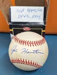 Josh Hamilton Devil Rays Autographed Signed Official MLB League Baseball - Picture 1 of 2