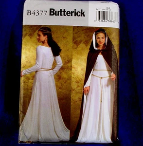 Butterick 4377 Renaissance Queen's Cape, Gown Sz 6-12 - Imagen 1 de 1