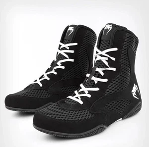 Venum Contender Men's High-Top Boxing Shoes Size 10.5 Black White VENUM04958-108 - Picture 1 of 13