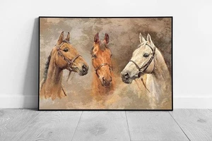 Majestic Horse Wall Art: Framed 'We Were Kings' Print - Ready to Hang - Picture 1 of 10