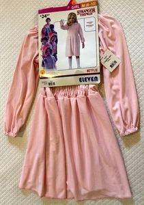 STRANGER THINGS ELEVEN PINK DRESS Rubini Netflix Costume Bambino M (8-10) - NUOVO - Foto 1 di 5