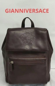 ALX16 Gianni Versace Superb Medusa Backpack bag brown - Picture 1 of 11