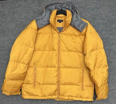 Chaqueta acolchada Lands’ End XL amarilla con capucha 46-48 para hombre Foto 1 de 4