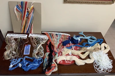 Large Mixed Lot of Wool Needlepoint Yarn Tropical Coastal Hummel Cotton Floss - Image 1 of 4