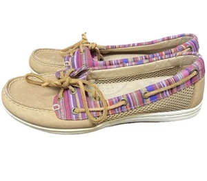 Sperry Top-Sider Firefish Stripe Women's 8 Multi Leather Tan Boat Shoes STS98192 - Picture 1 of 3