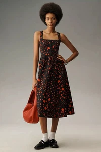 Nuevo Vestido Anthropologie Avec Les Filles Sin Mangas Cuello Cuadrado Línea A Midi Talla 14 - Imagen 1 de 10