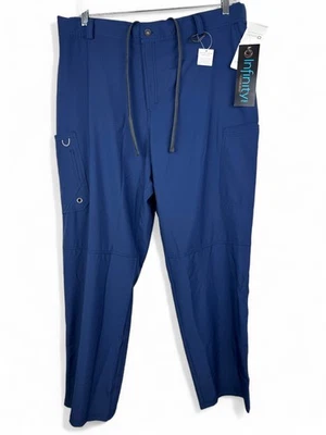 Cherokee Mens Zip Fly 6-Pocket Cargo Scrub Pants Size XL Navy Infinity Stretch - Image 1 of 4