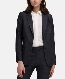 DKNY Womens Two-Button Denim Blazer Jacket, Blue, Small - Picture 1 of 7