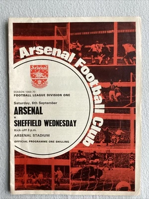 Arsenal v Sheffield Wednesday programme Division One September 1969 - Image 1 of 3