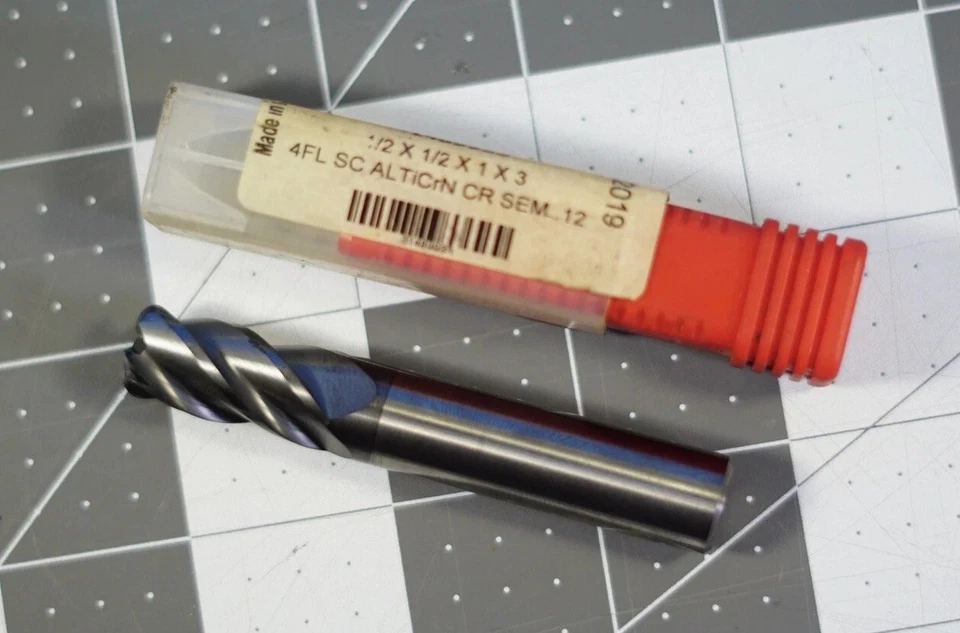 全新 1/2 英寸 AccuPro 4 长笛硬质合金端铣 1 英寸 LOC 0.120 半径 — 第 1/1 张图片