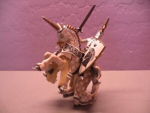 Papo Unicorn Knight & Matching Unicorn Horse, With Sword & Shield