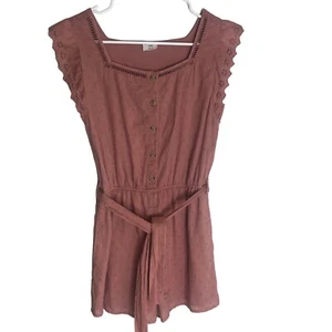 Abercrombie & Fitch Kids Girls Size 13/14 Dusty Rose Pink Shorts Romper Belt - Picture 1 of 6