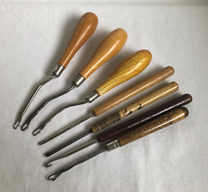 7 x Rug Making Tools Hooks Latch Beehive & Turkey Readicut Scottish Vintage