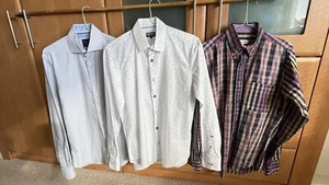 Olly Gan & Profumo Hemden Herren Größe 2 Euro Small Langarm Blau - Bild 1 von 2