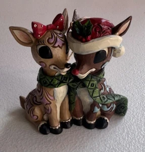 Jim Shore Traditions Rudolph & Clarice Navidad Estatuilla Adorno 6010716 Amor - Imagen 1 de 13