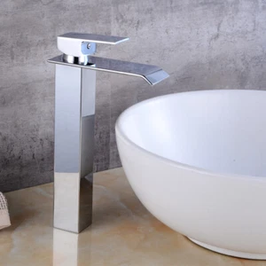 Mischbatterie Bad Armatur Aufsatzwaschbecken Einhebelmischer Wasserhahn Messing - Bild 1 von 10
