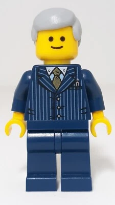 Lego Town City Mayor Minifigure With Tie & Striped Business Suit - Image 1 of 2