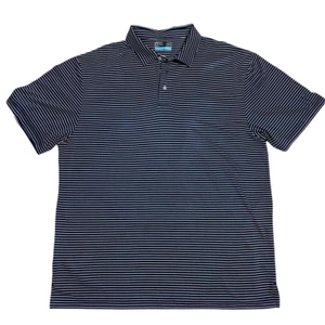 Polo de golf PGA Tour para hombre azul blanco a rayas manga corta cuello con botones XL - Imagen 1 de 8