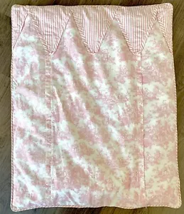 Blush Pink French Country Toile Baby Crib Comforter 33”x 41” - Picture 1 of 8
