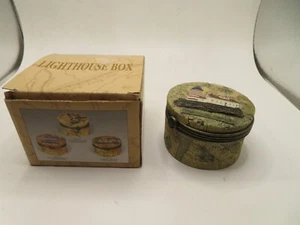 Trinket Box - West Quoddy Head Maine Lighthouse Hinged Lid IN ORIG BOX - Bild 1 von 4