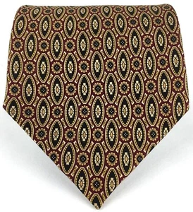 VTG Ashford & Brooks London Men's Silk Tie Handmade Wine Black Gold 59" L - Picture 1 of 12