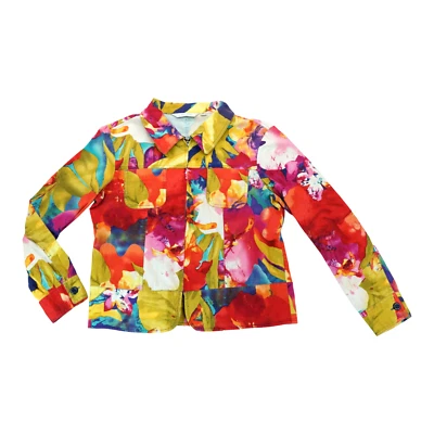 Abrigo chaqueta de cuello floral manga larga con cremallera Erin London para mujer talla mediana Foto 1 de 4