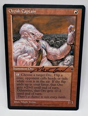 MTG - Fallen Empires - Orcish Captain - NM - Signed by Mark Tedin  - Image 1 of 2