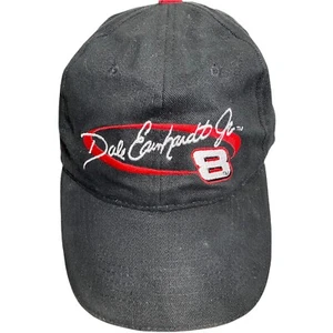 Dale Earnhardt Jr 8 Ball Cap Hat Adjustable Snap-On NASCAR VTG Black Cotton NICE - Picture 1 of 8