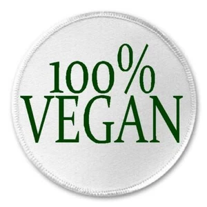 100% Vegan - 3" Sew/Iron On Patch Vegetarian Animal Welfare Diet Health - Picture 1 of 1
