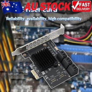 PCI-E 1X to SATA3.0 6 Port Extender PCI Express 6Gbps Desktop Computer Adapter - Afbeelding 1 van 12