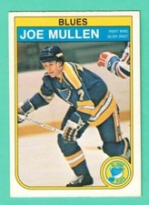 (1) JOE MULLEN 1982-83 O-PEE-CHEE # 307 BLUES ROOKIE CREASED  CARD (H5982)
