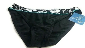 BLACK BIKINI BOTTOM with trim sz 16 Women's full cover high cut SWIMWEAR nwt - Picture 1 of 10