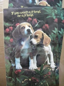 se vuoi un amico, sii amico anni 70 mini poster vintage cani Inv#G6539 - Foto 1 di 5