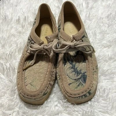 Clarks Originals Wallabee Gray Flora Jacquard Shoes 9M - Image 1 of 4