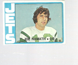 Joe Namath 1972 Topps #100 New York Jets Football Card HOF MVP Alabama Broadway