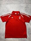Men?S Vintage Adidas England Cricket Polo T-Shirt Red