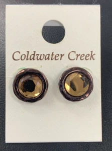NUEVO CON ETIQUETAS Coldwater Creek Facet Bronce Pendientes Nuevos con Etiqueta Pendientes - Imagen 1 de 3